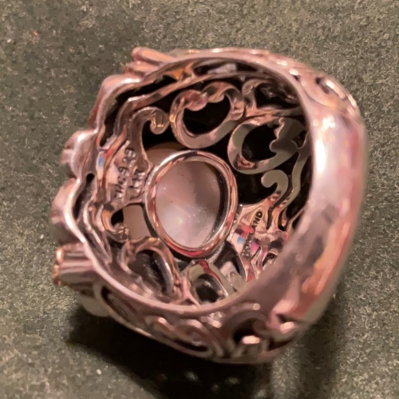 925 Sterling Silver 14 kt Gold Pearl Ring size 6 - Picture 9 of 9